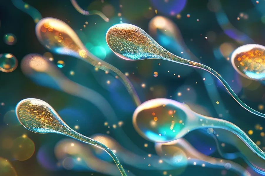 3D illustration of sperm swimming. Get low sperm count treatment from Dr. Bahar Amin in North York.